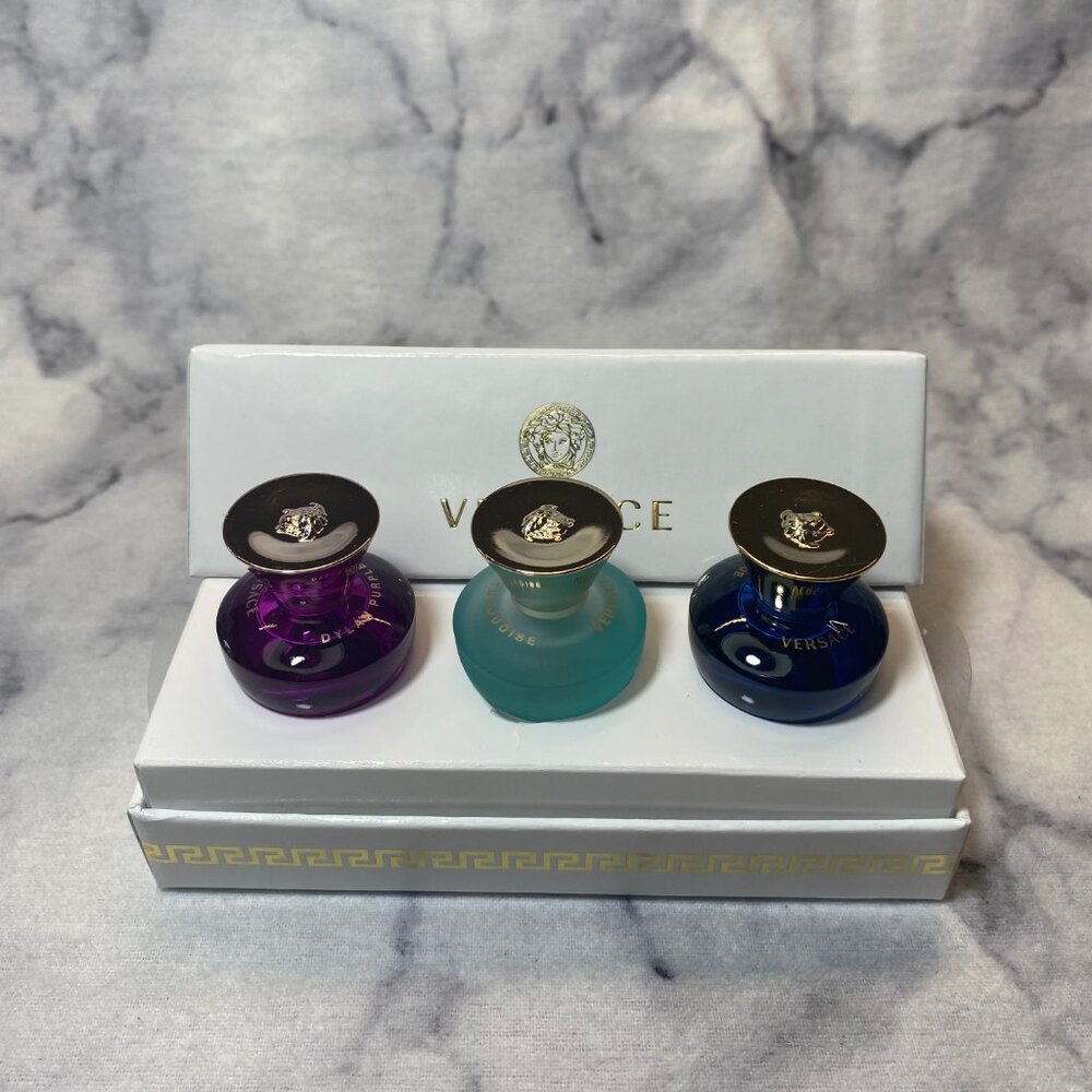 Versace Gift Set-Dylan,Dylan Blue,Dylan Purple Mini EDP-5ml,0.16oz-3pc-BOXED-NEW - Picture 10 of 16